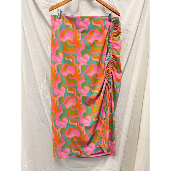 Show Me Your MuMu x Barbie Party Wave Set Retro Print Pink 1X Plus Romantic - Picture 4 of 6